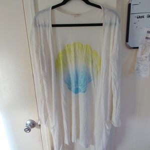 Mermaid shell print cardigan